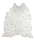 Metallic Silver White Cowhide Rug #A20186