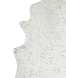 Metallic Silver White Cowhide Rug #A20221