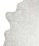 Metallic Silver White Cowhide Rug #A20223