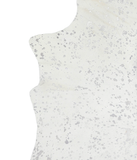 Metallic Silver White Cowhide Rug #A20252