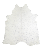 Metallic Silver White Cowhide Rug #A20257