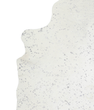 Metallic Silver White Cowhide Rug #A20257