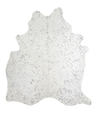 Metallic Silver White Cowhide Rug #A20258