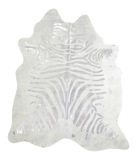Zebra Metallic Cowhide Rug #A20274