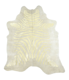 Zebra Metallic Cowhide Rug #A20373
