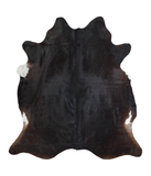 Solid Black Cowhide Rug #A20577