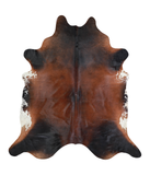 Brown with Red Cowhide Rug #A20746