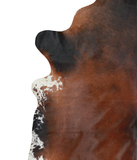 Brown with Red Cowhide Rug #A20746