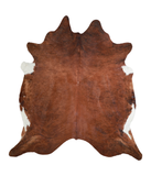 Brown and White Regular Cowhide Rug #A21219