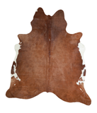 Brown and White Regular Cowhide Rug #A21279