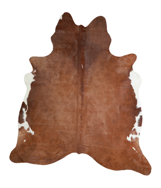 Brown and White Regular Cowhide Rug #A21279