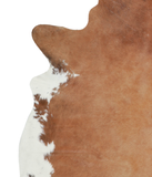 Brown and White Regular Cowhide Rug #A21336