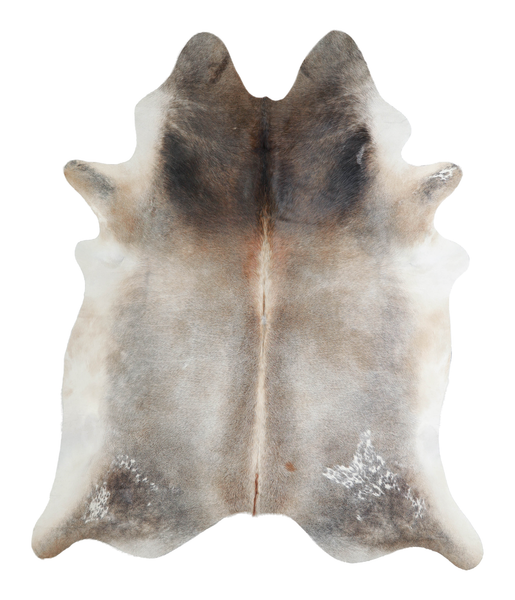 Grey with Beige Cowhide Rug #A21813