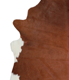 Brown and White Regular Cowhide Rug #A21830