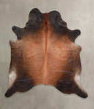 Brown with Red Cowhide Rug #A22121