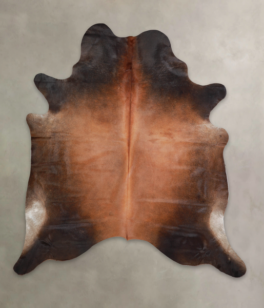 Brown with Red Cowhide Rug #A22121