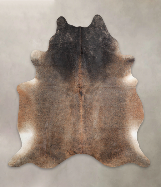 Grey with Beige Cowhide Rug #A22132