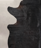 Solid Black Cowhide Rug #A22136