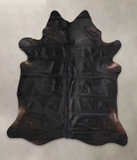 Solid Black Cowhide Rug #A22138