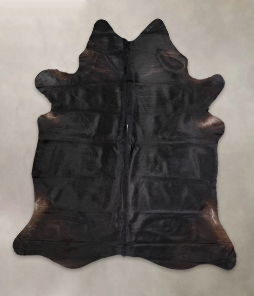 Solid Black Cowhide Rug #A22138