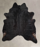 Solid Black Cowhide Rug #A22151