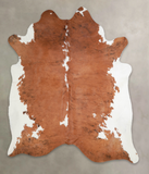 Brown and White Regular Cowhide Rug #A22335