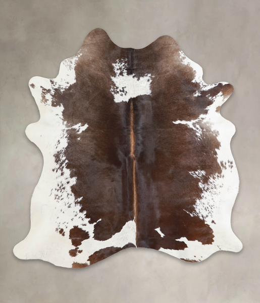 Chocolate and White Cowhide Rug #A22355
