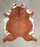 Brown and White Regular Cowhide Rug #A22858