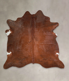 Solid Brown Cowhide Rug #A22978