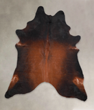 Brown with Red Cowhide Rug #A23190