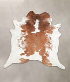 Brown and White Cowhide Rug #A23218