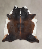 Chocolate and White Cowhide Rug #A23237