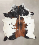 Chocolate and White Cowhide Rug #A23259