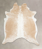 Beige and White Cowhide Rug #A23301
