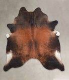 Brown with Red Cowhide Rug #A23327