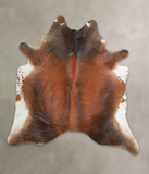 Brown with Red Cowhide Rug #A23426