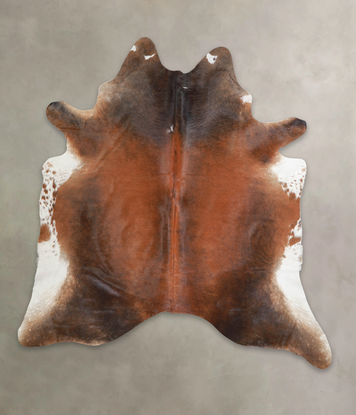 Brown with Red Cowhide Rug #A23426
