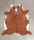 Brown and White Regular Cowhide Rug #A23520
