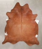 Solid Brown Cowhide Rug #A23618
