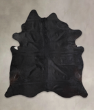 Solid Black Cowhide Rug #A23642