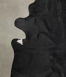Solid Black Cowhide Rug #A23642