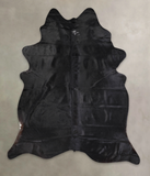 Solid Black Cowhide Rug #A23648