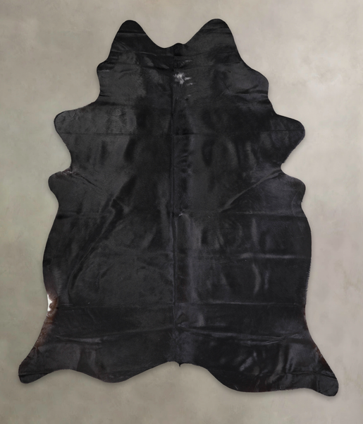 Solid Black Cowhide Rug #A23648