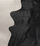 Solid Black Cowhide Rug #A23648