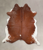 Brown and White Regular Cowhide Rug #A23735