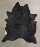Solid Black Cowhide Rug #A23745