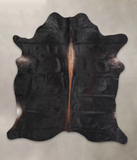 Solid Black Cowhide Rug #A23758