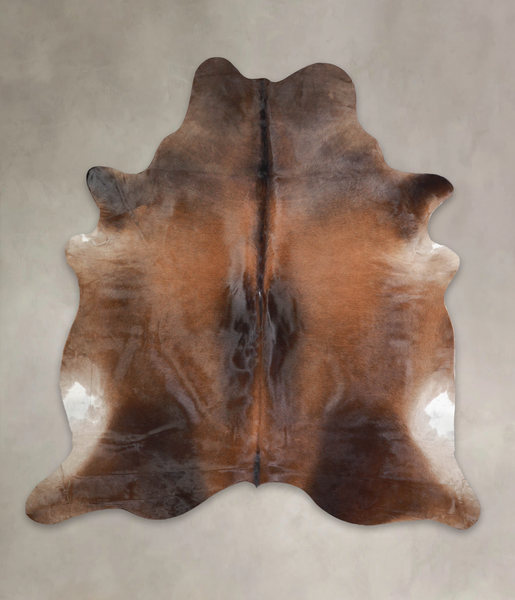 Brown with Red Cowhide Rug #A23825