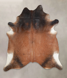 Brown with Red Cowhide Rug #A23848