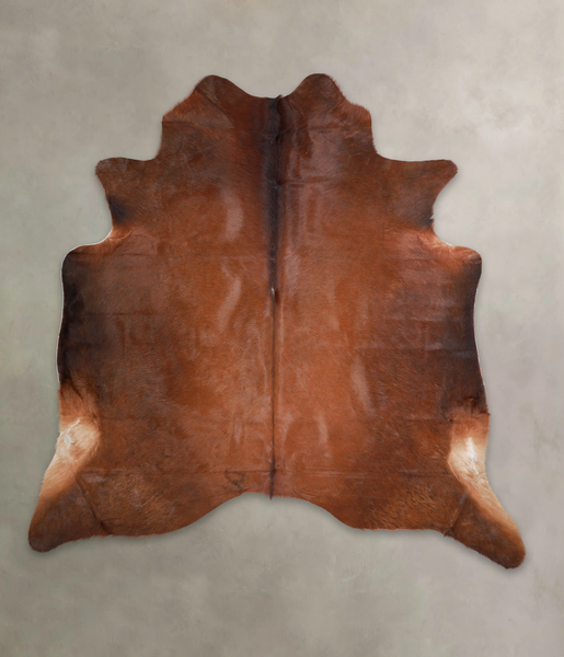 Solid Brown Cowhide Rug #A23880